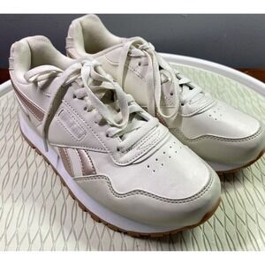 Reebok Womens Classic Harman Run White/Rose/Gold Running Shoes Sneakers Size 8